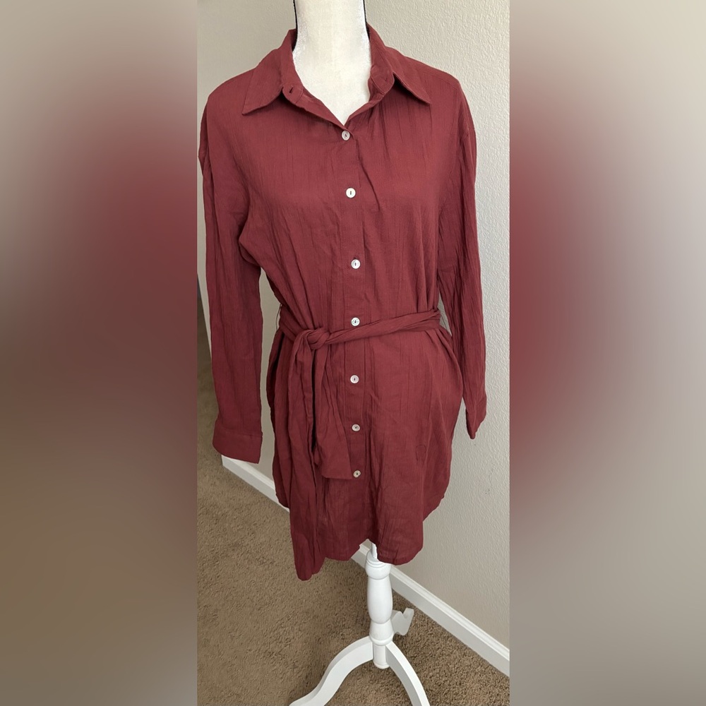 NWT BECCA by Rebecca Virtue Long Sleeve Swim Cover Up / Shirt Dress